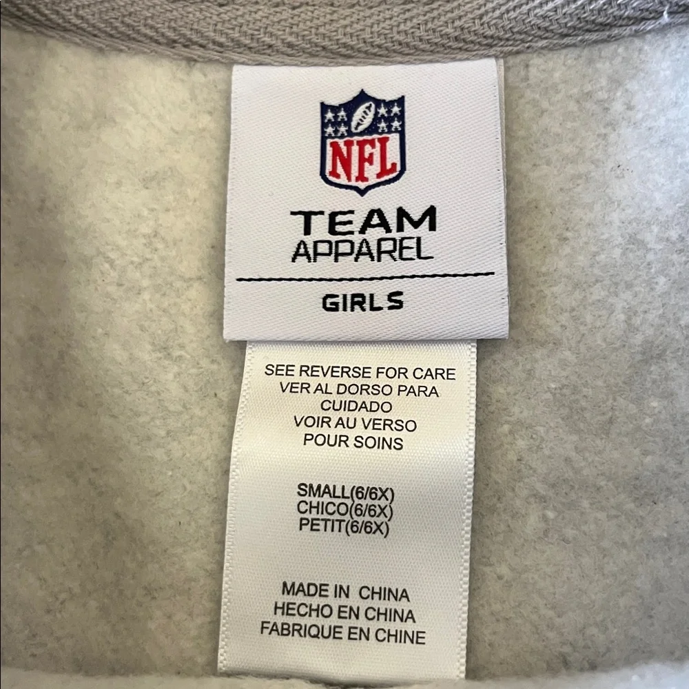 NWT NFL Washington Commanders Girls Cropped Sweatshirt Grey Size S (6/6X)